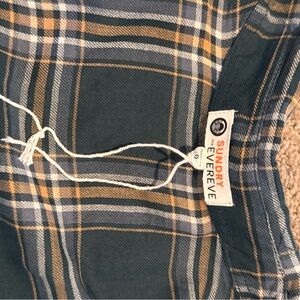 Evereve Plaid Button Down Shirt - Blue and Yellow